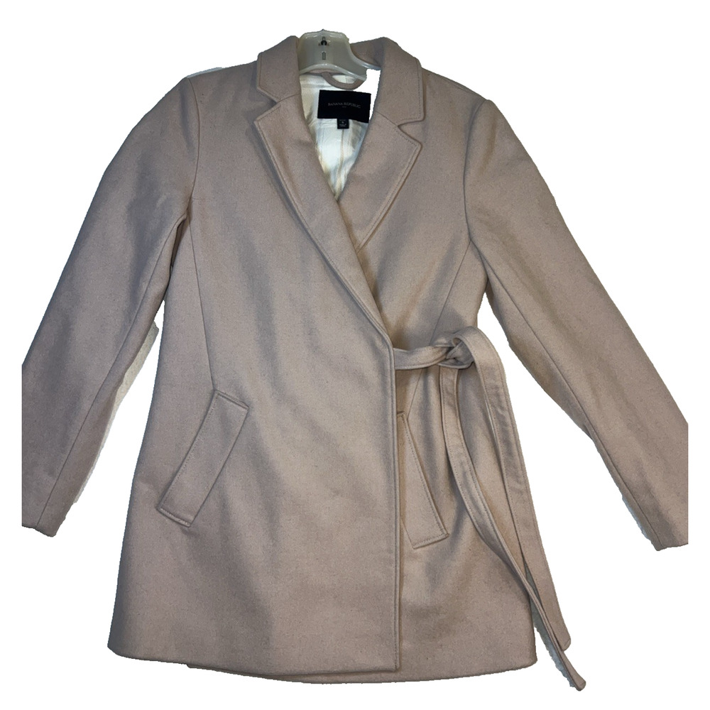 Banana Republic Women’s Petite Small Pink Wool Tight Front Jacket Classic